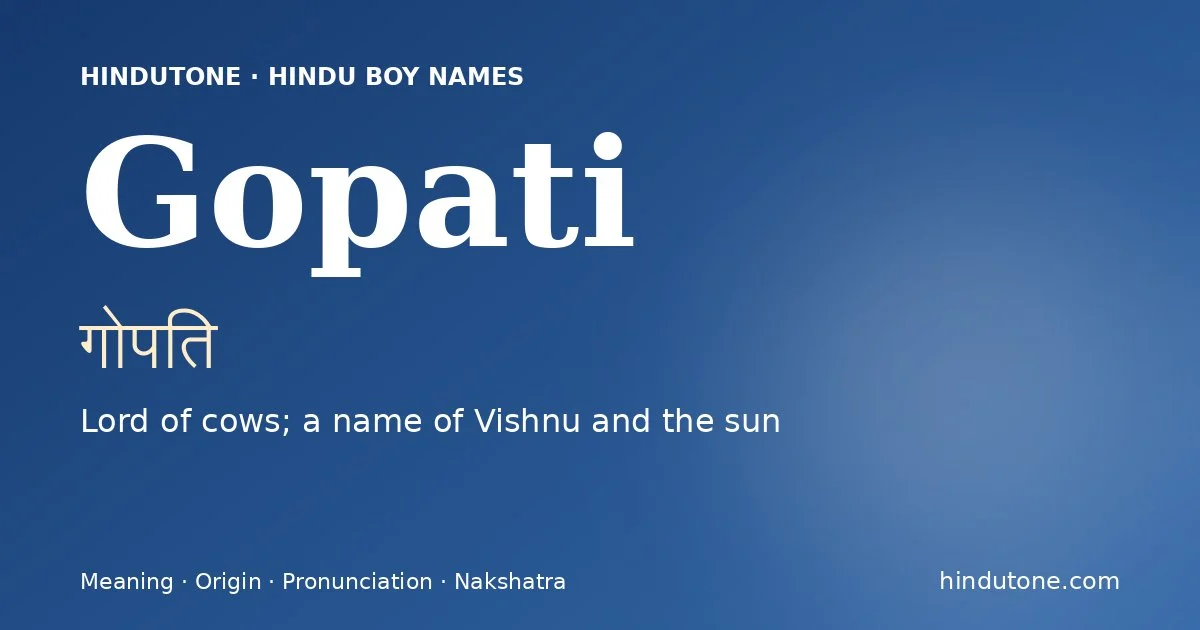 Gopati — Hindu Boy Names with G