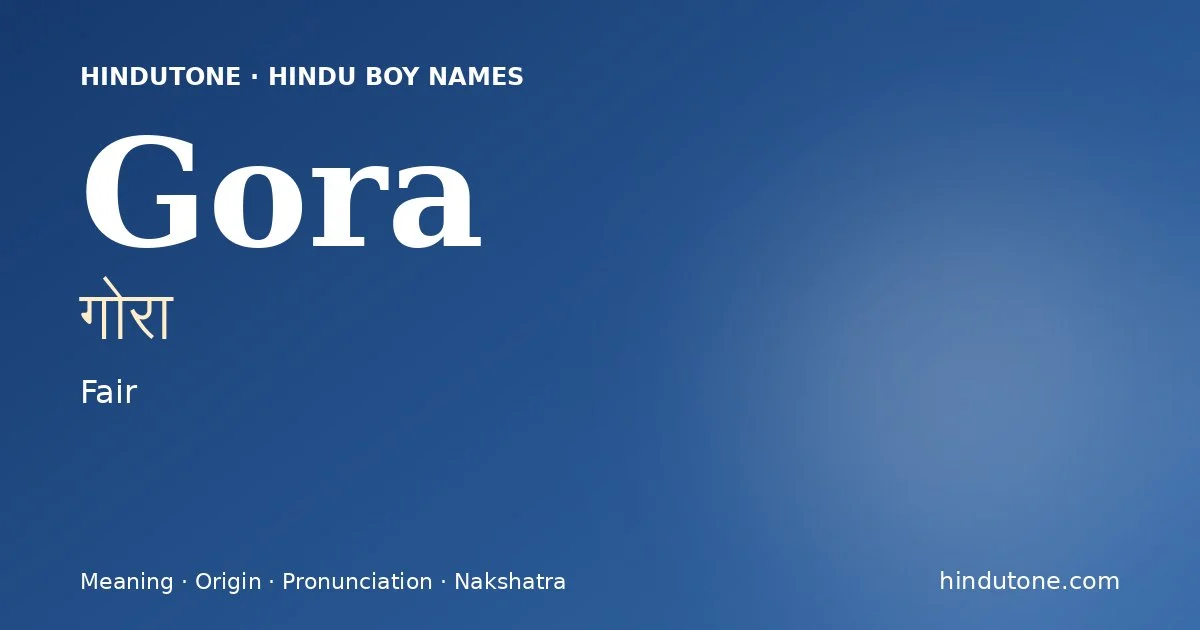 Gora — Hindu Boy Names with G
