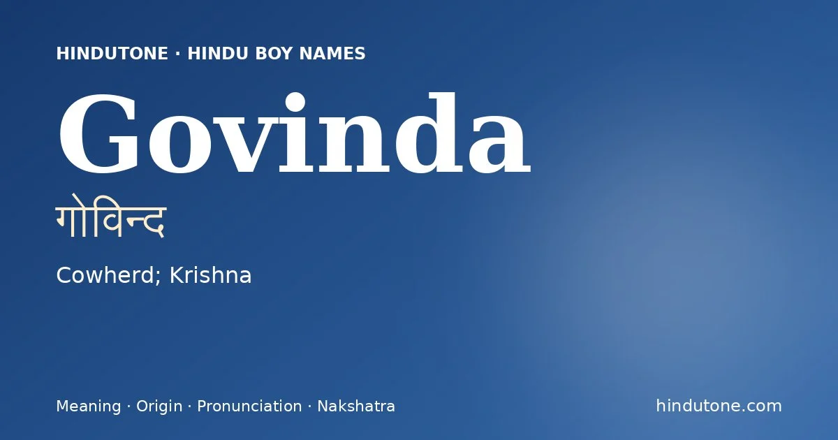 Govinda — Hindu Boy Names with G