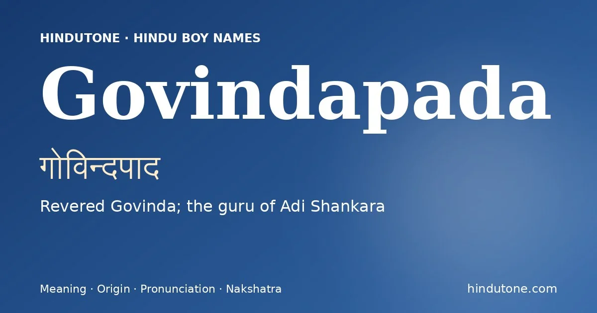 Govindapada — Hindu Boy Names with G