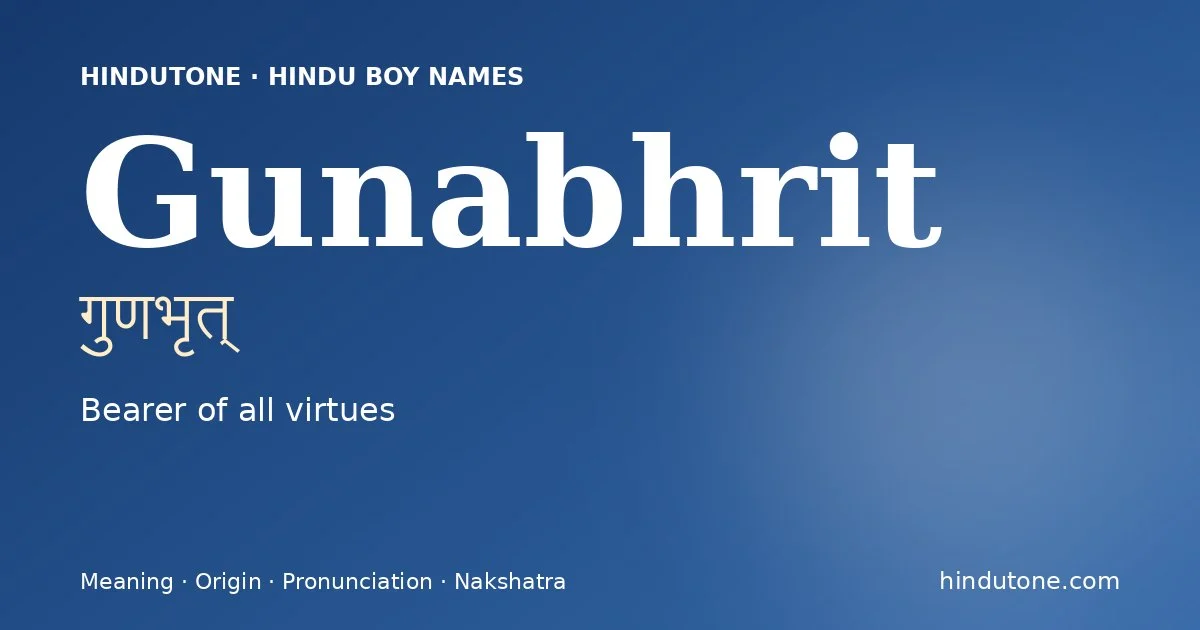 Gunabhrit — Hindu Boy Names with G