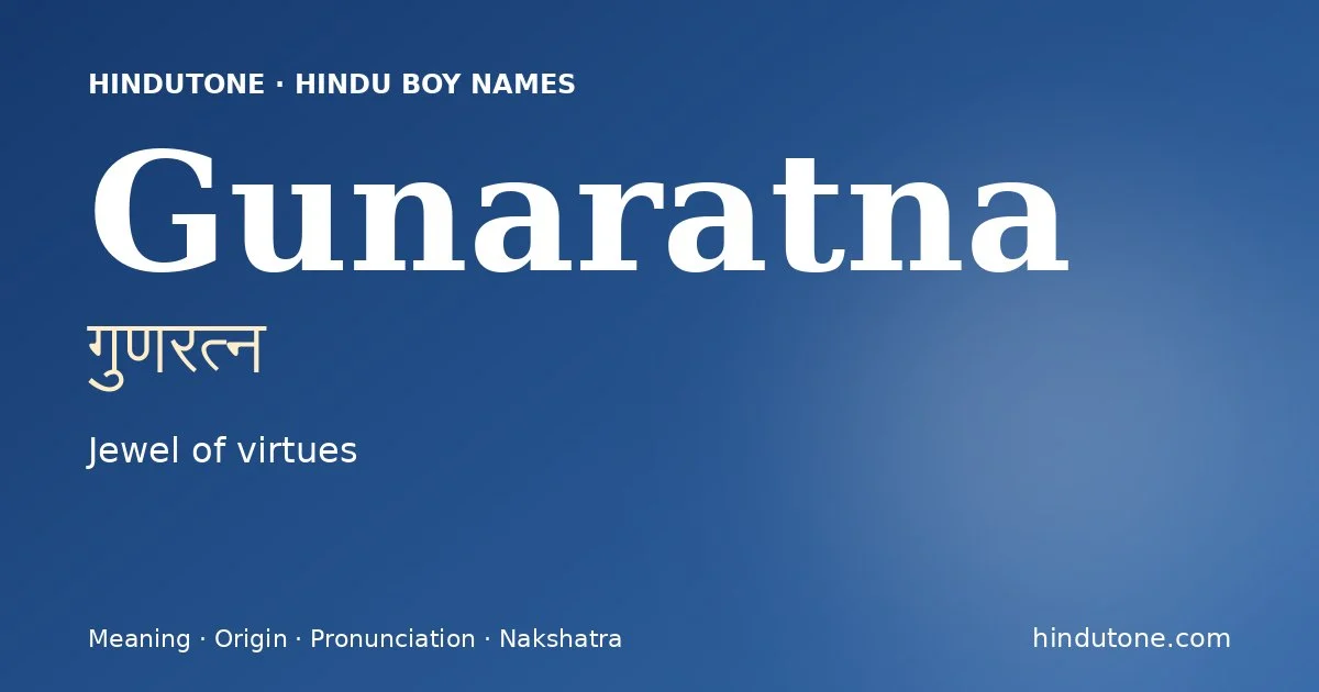 Gunaratna — Hindu Boy Names with G