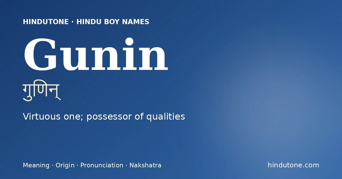 Gunin — Hindu Boy Names with G