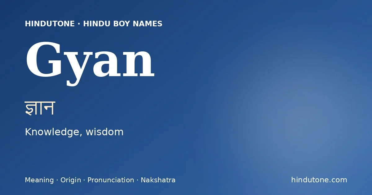 Gyan — Hindu Boy Names with G
