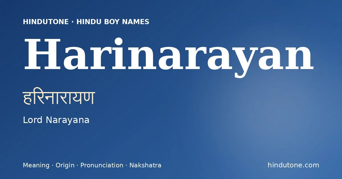 Harinarayan — Hindu Boy Names with H