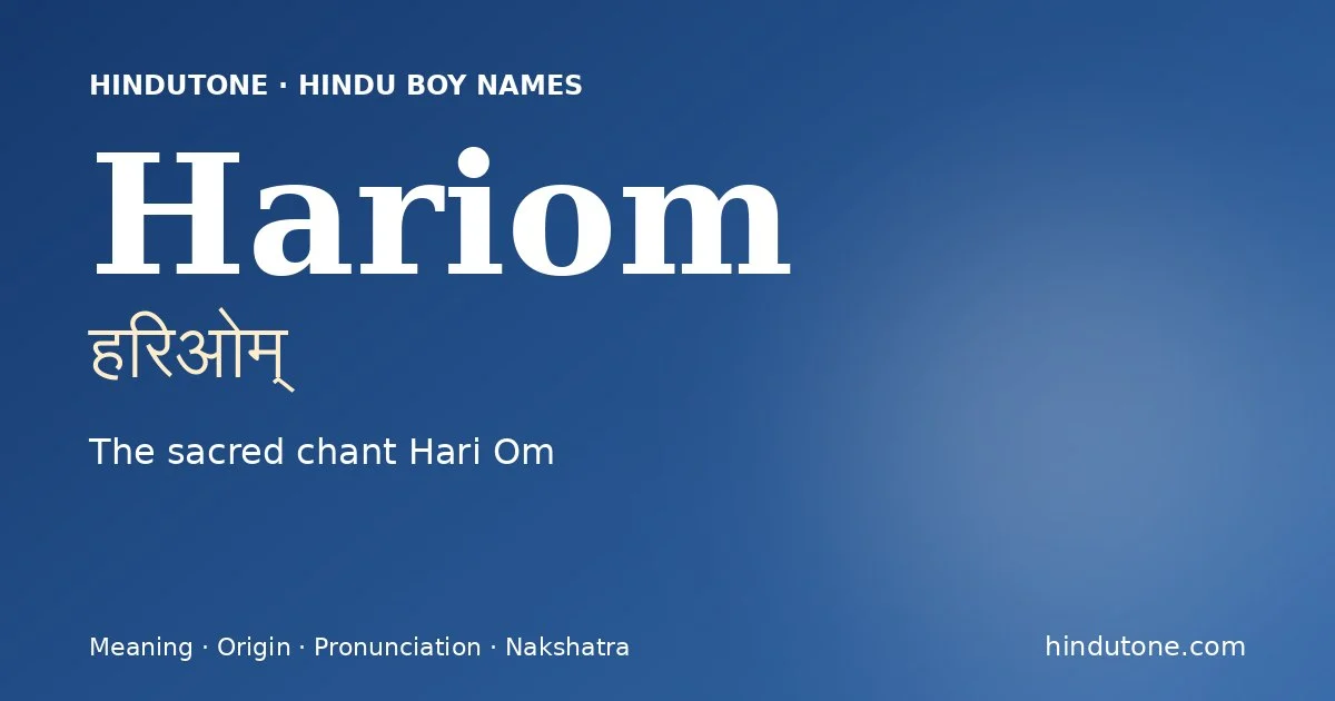 Hariom — Hindu Boy Names with H