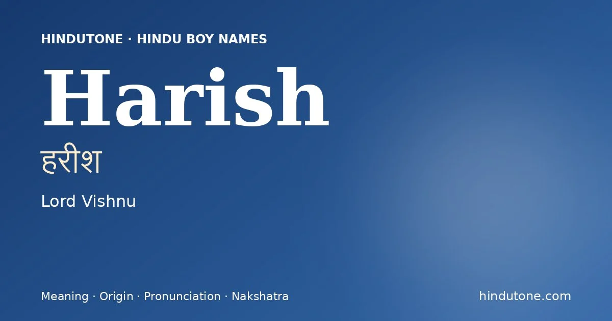 Harish — Hindu Boy Names with H