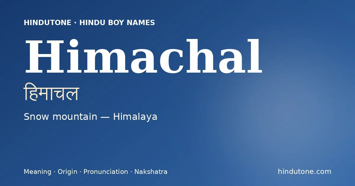 Himachal — Hindu Boy Names with H