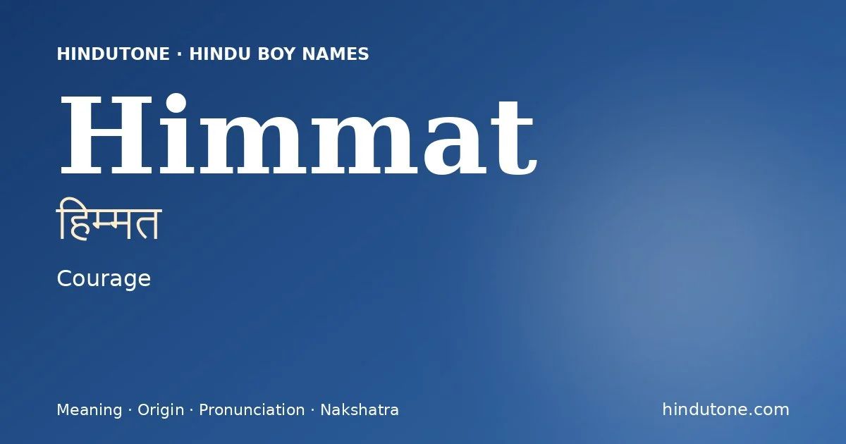 Himmat — Hindu Boy Names with H