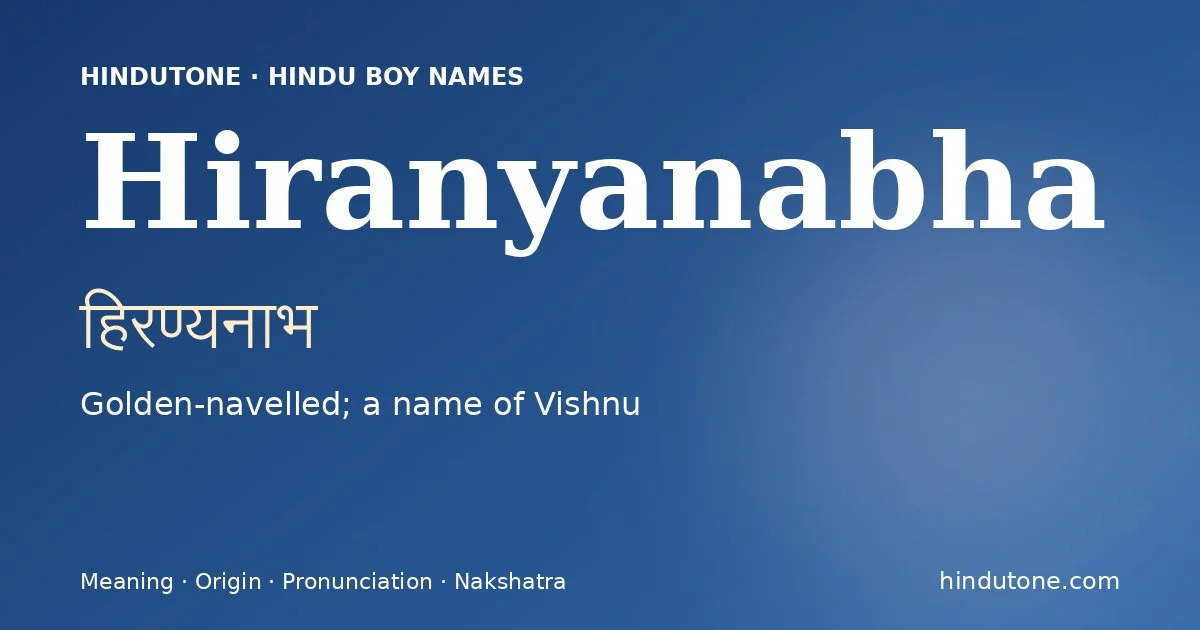 Hiranyanabha — Hindu Boy Names with H