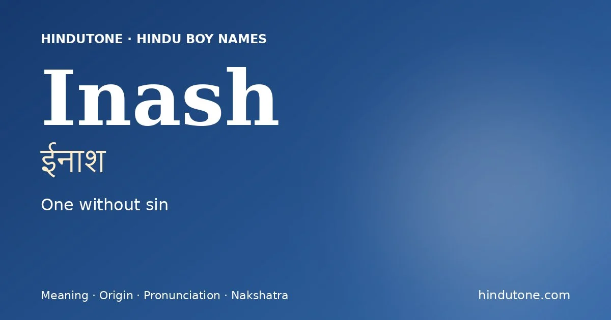 Inash — Hindu Boy Names with I