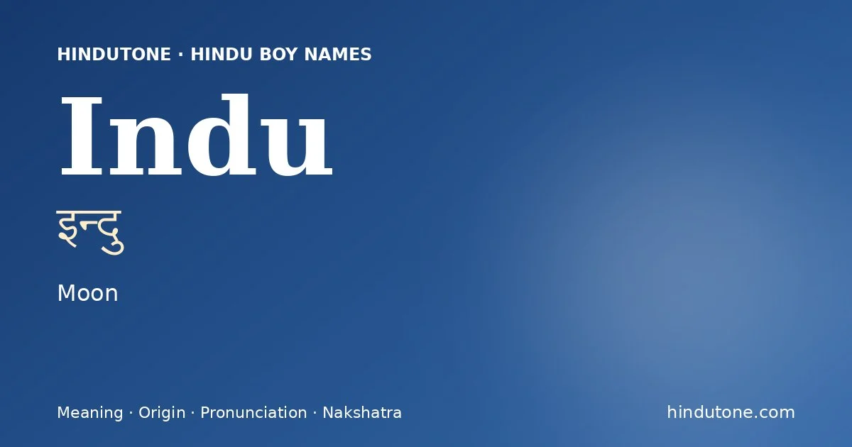Indu — Hindu Boy Names with I