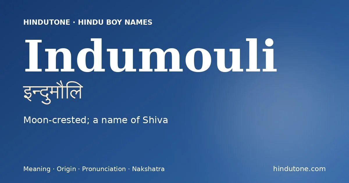 Indumouli — Hindu Boy Names with I