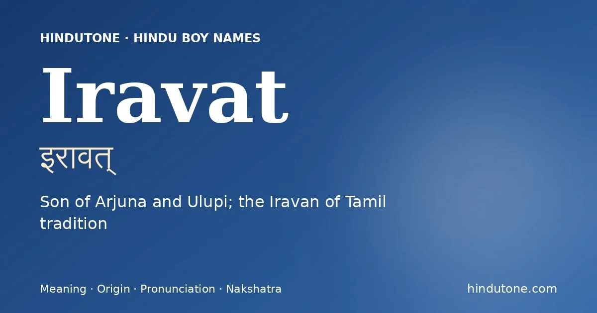 Iravat — Hindu Boy Names with I