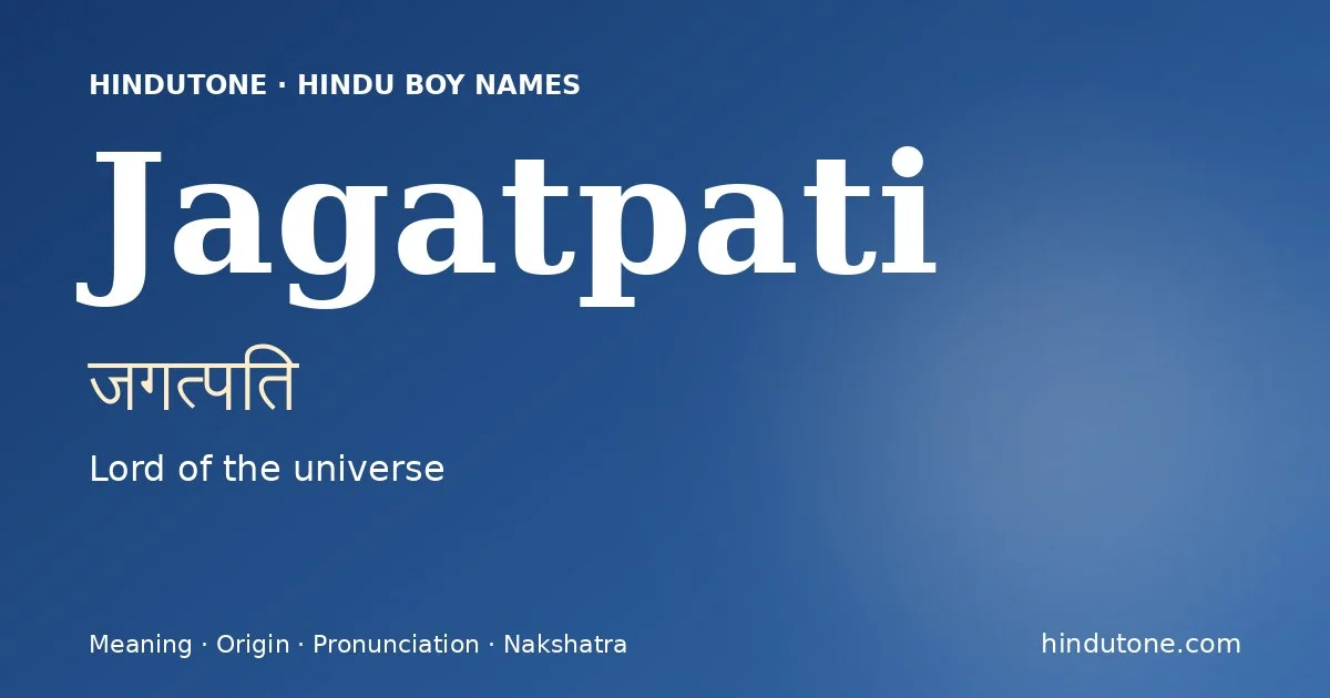 Jagatpati — Hindu Boy Names with J