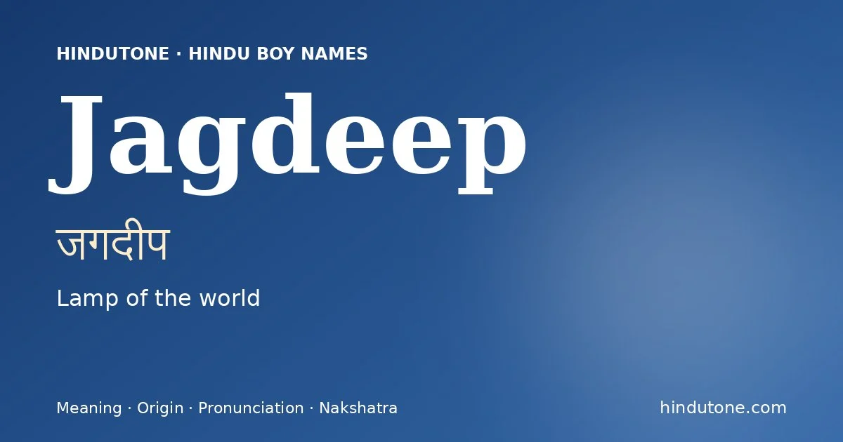 Jagdeep — Hindu Boy Names with J
