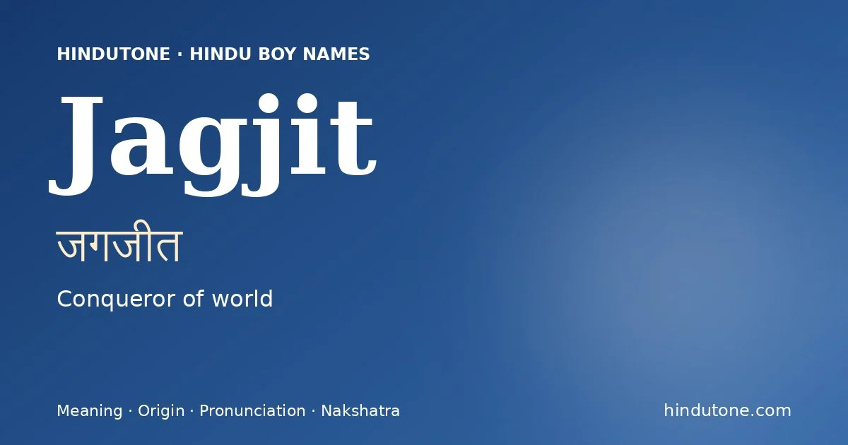 Jagjit — Hindu Boy Names with J