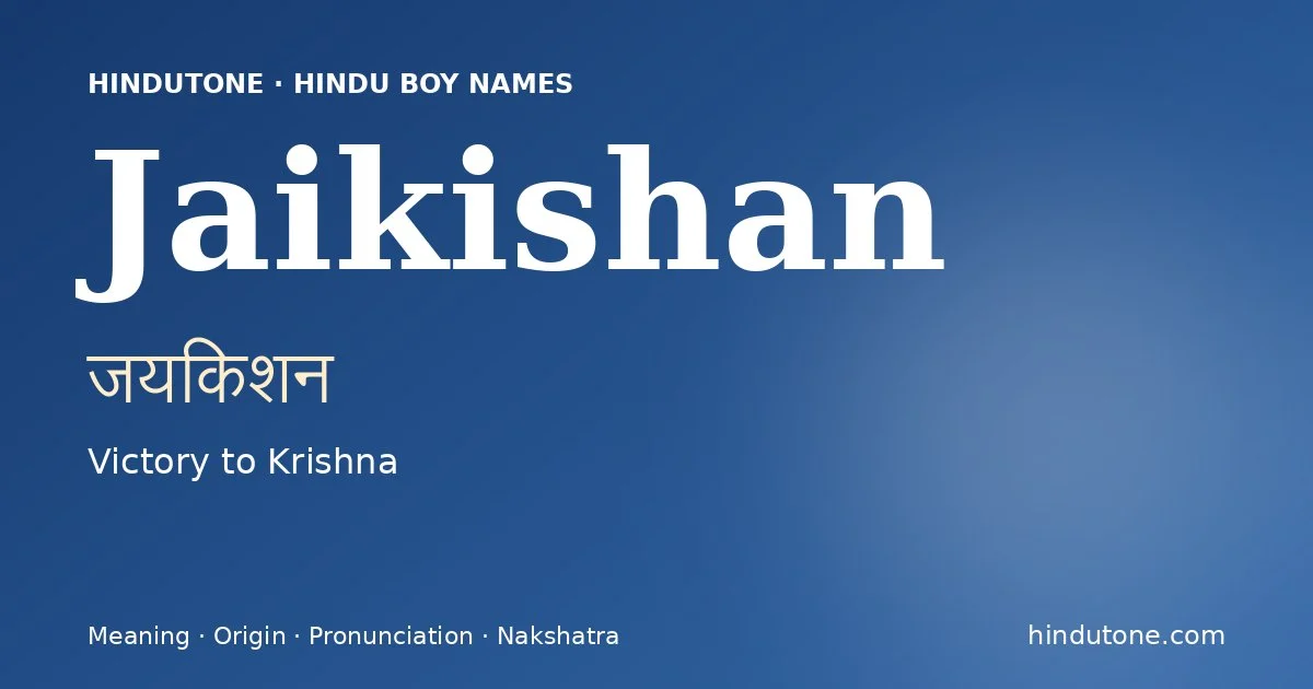 Jaikishan — Hindu Boy Names with J
