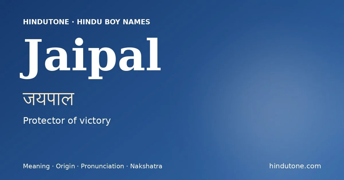 Jaipal — Hindu Boy Names with J