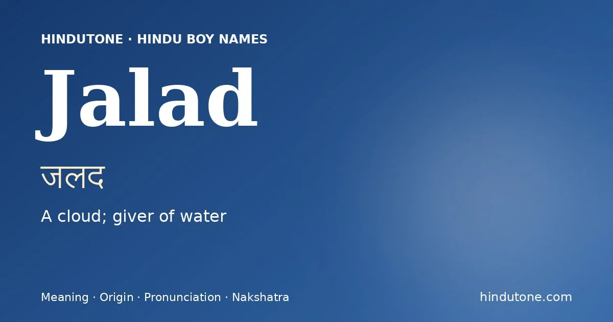 Jalad — Hindu Boy Names with J