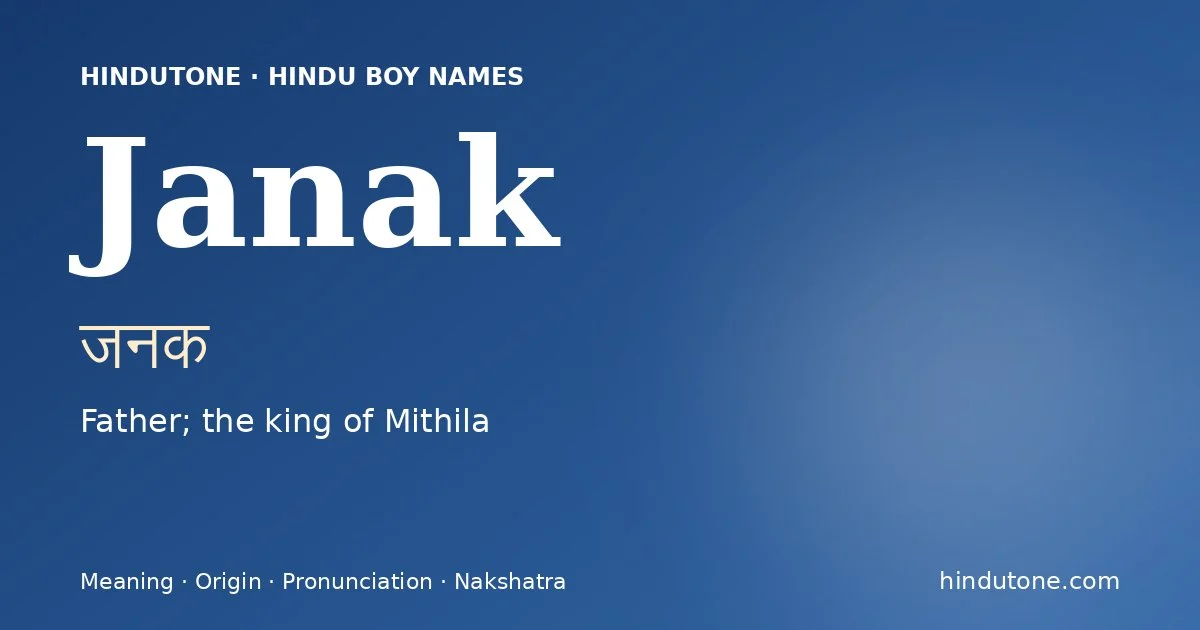 Janak — Hindu Boy Names with J