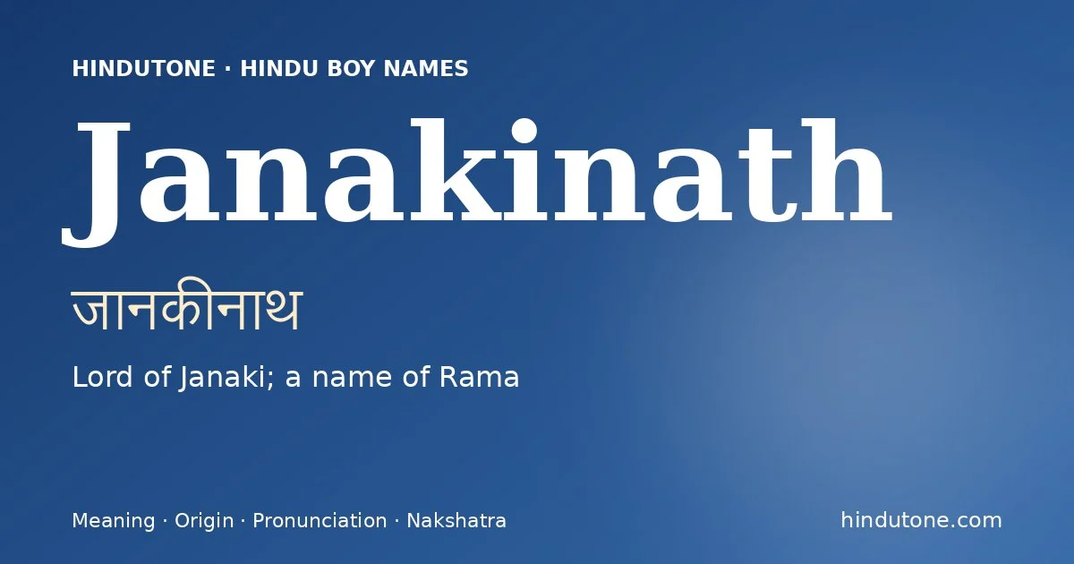 Janakinath — Hindu Boy Names with J