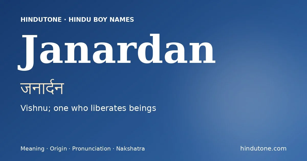 Janardan — Hindu Boy Names with J