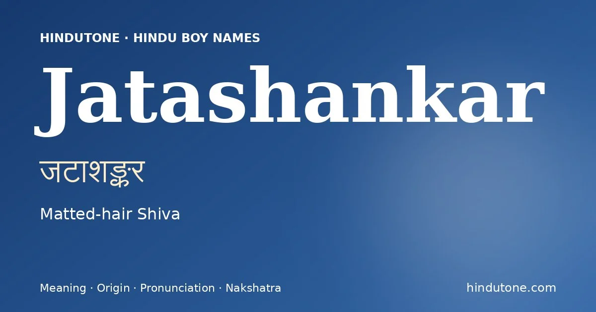 Jatashankar — Hindu Boy Names with J