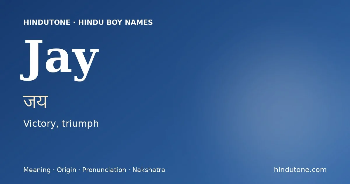 Jay — Hindu Boy Names with J