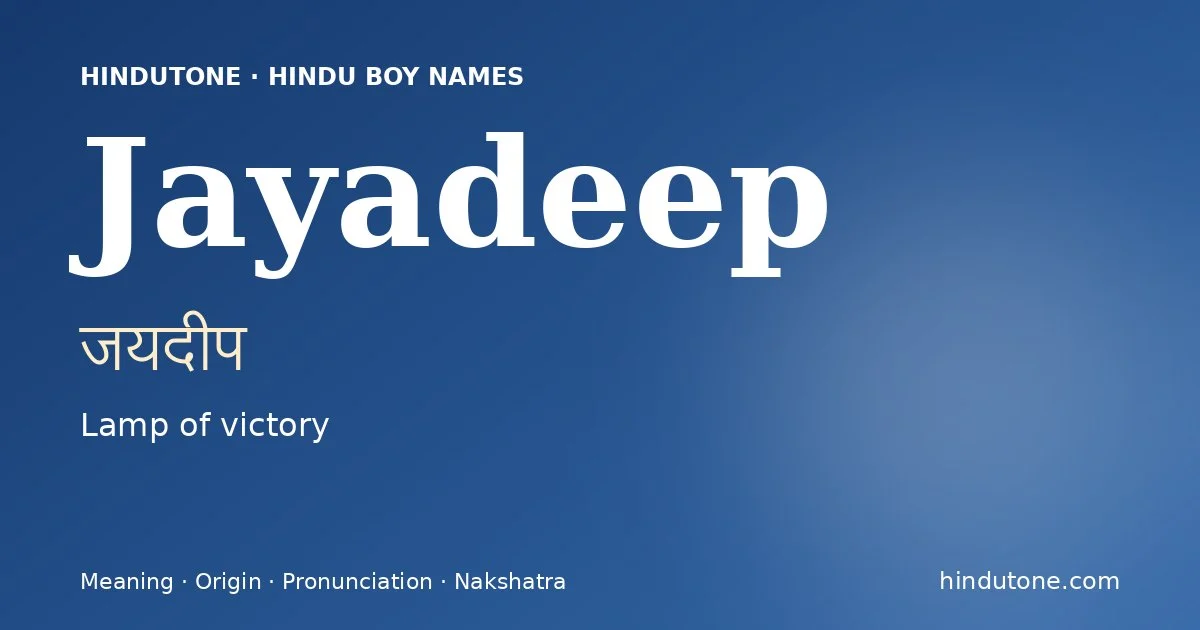 Jayadeep — Hindu Boy Names with J