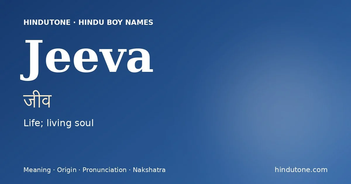 Jeeva — Hindu Boy Names with J