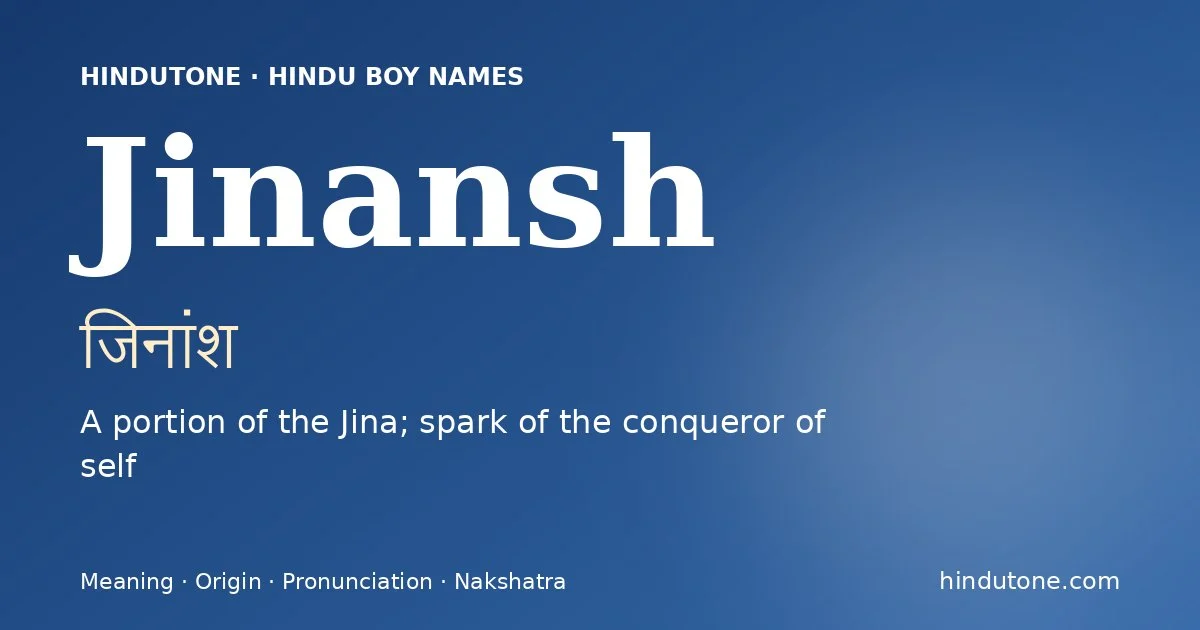 Jinansh — Hindu Boy Names with J