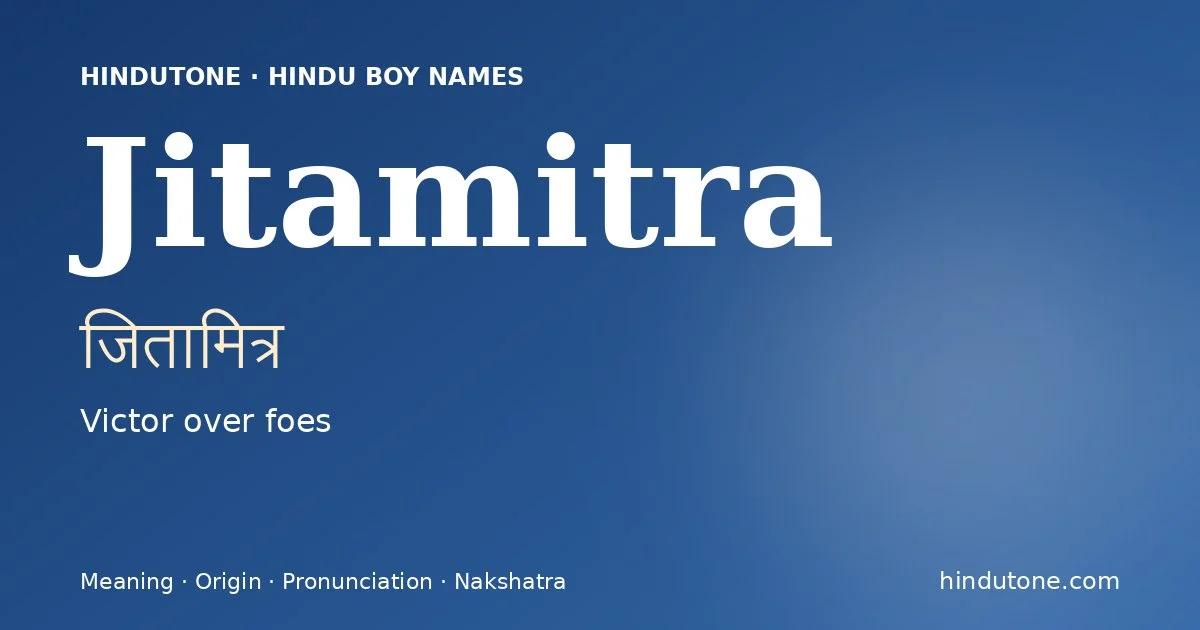 Jitamitra — Hindu Boy Names with J