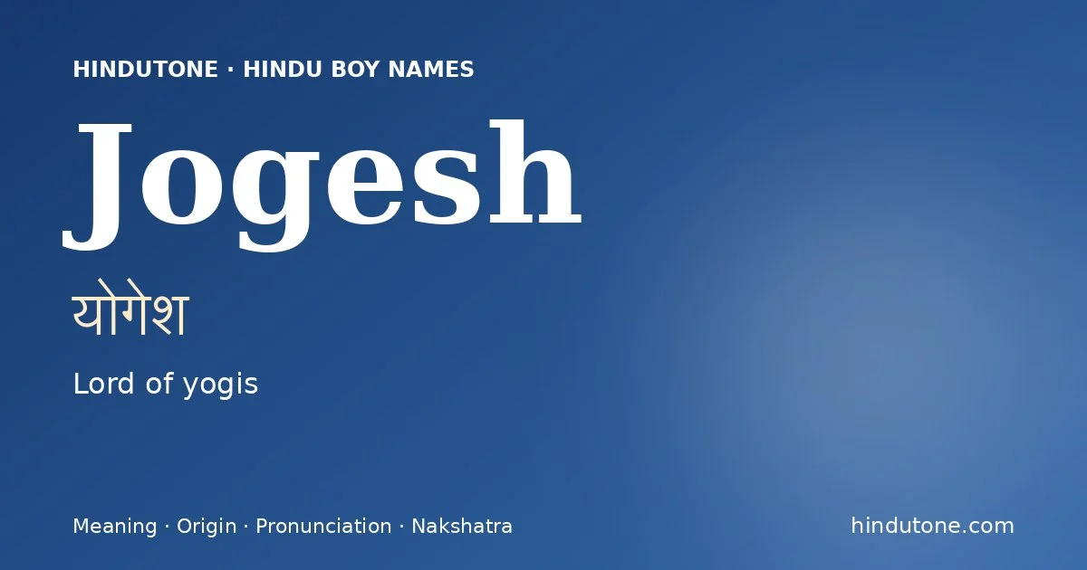Jogesh — Hindu Boy Names with J