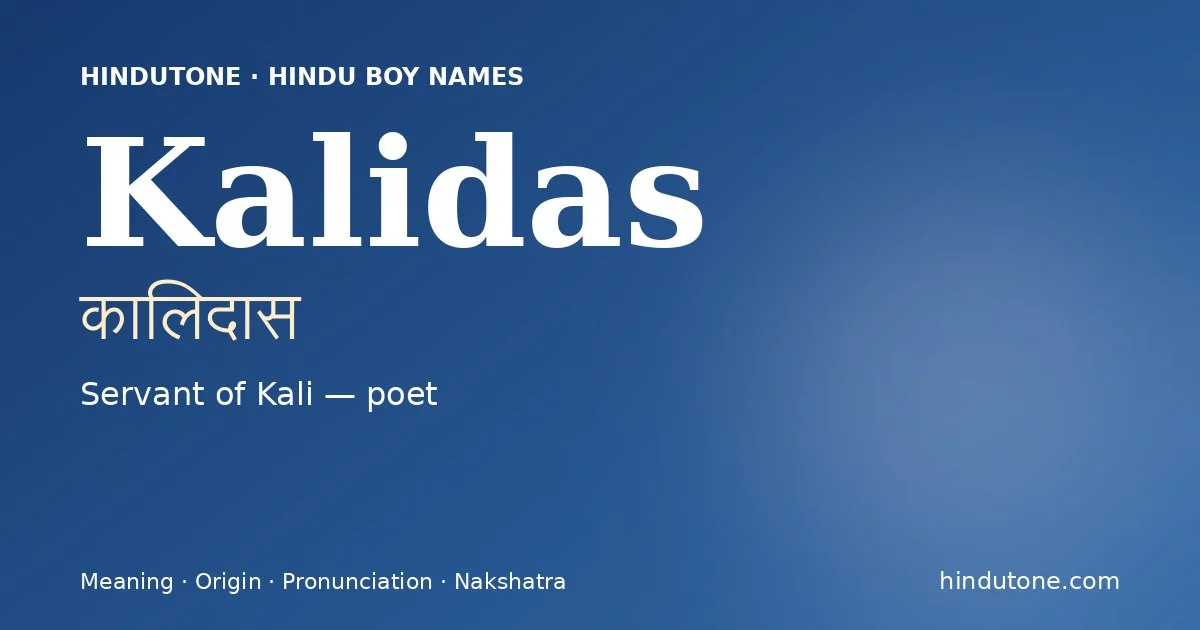 Kalidas — Hindu Boy Names with K