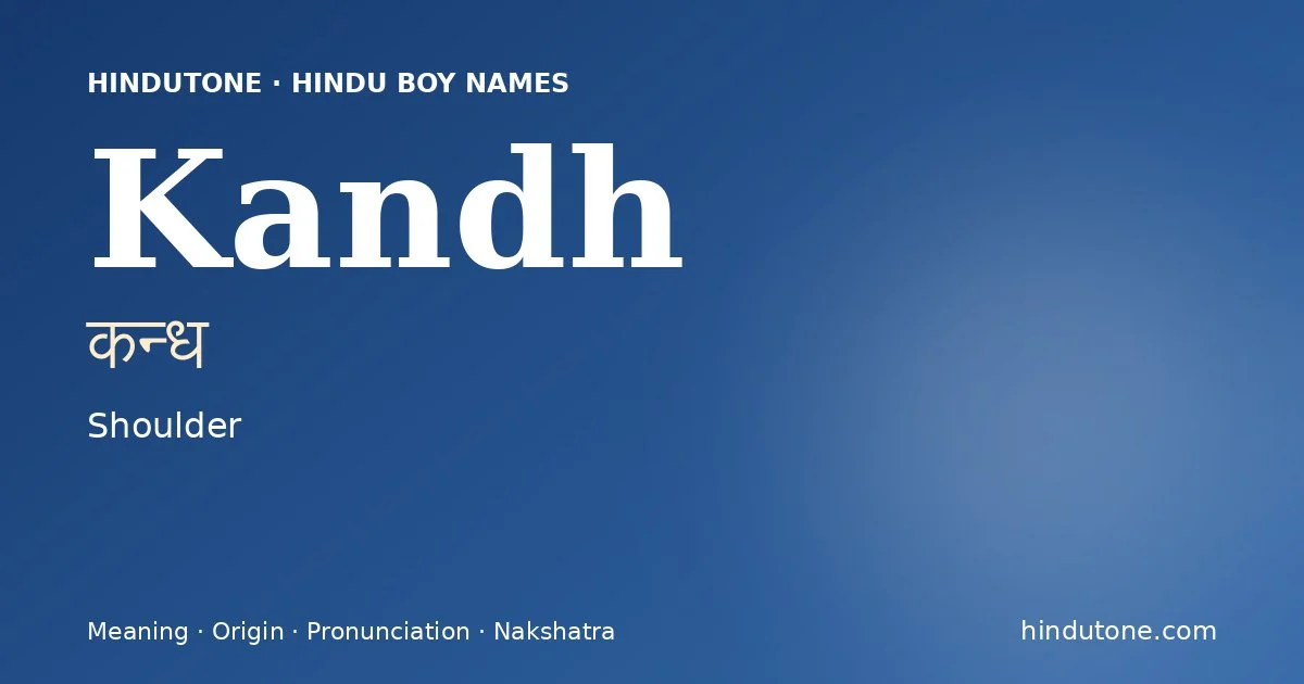 Kandh — Hindu Boy Names with K
