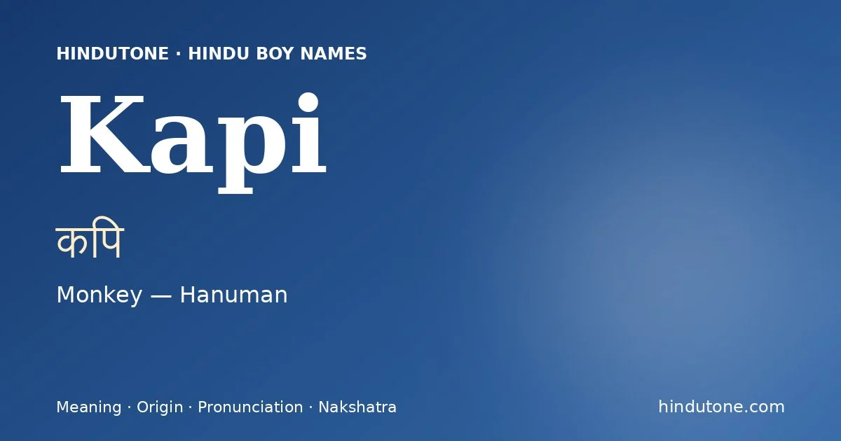 Kapi — Hindu Boy Names with K