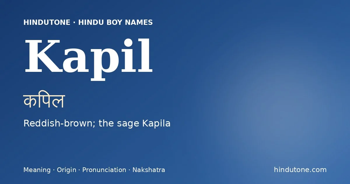 Kapil — Hindu Boy Names with K