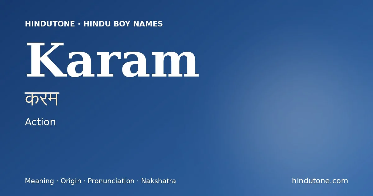 Karam — Hindu Boy Names with K