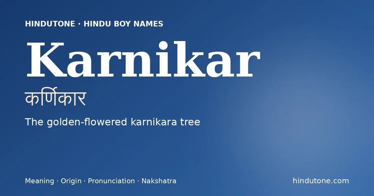 Karnikar — Hindu Boy Names with K