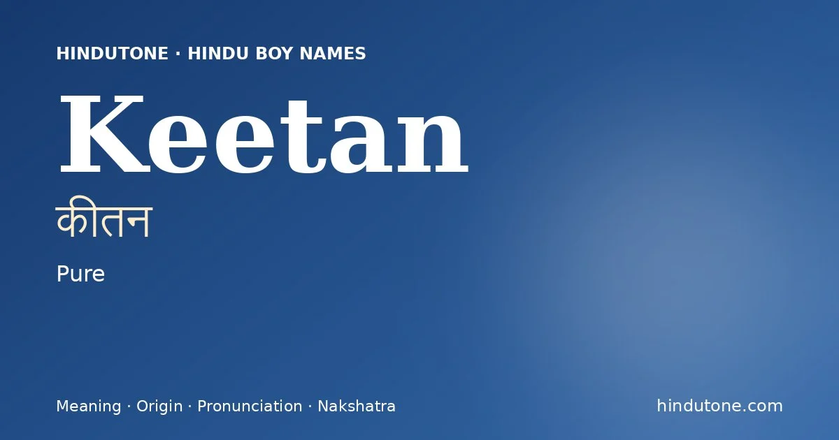 Keetan — Hindu Boy Names with K