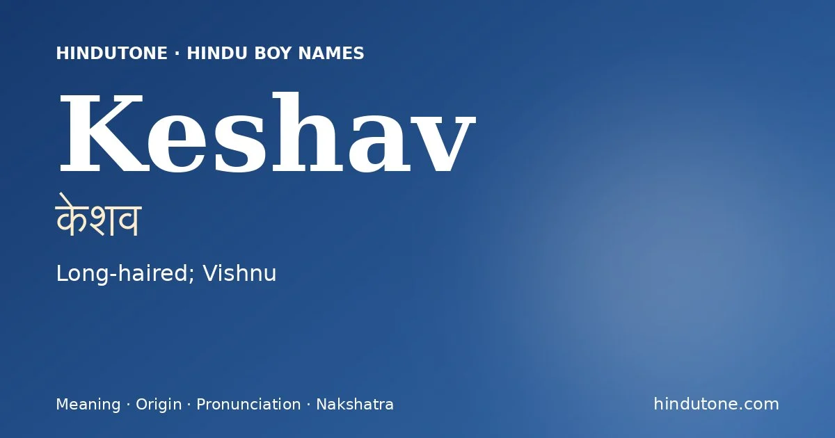 Keshav — Hindu Boy Names with K