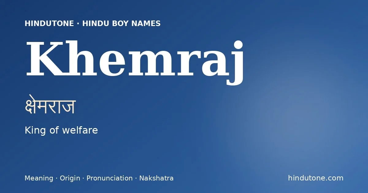 Khemraj — Hindu Boy Names with K