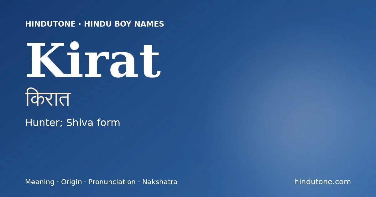 Kirat — Hindu Boy Names with K