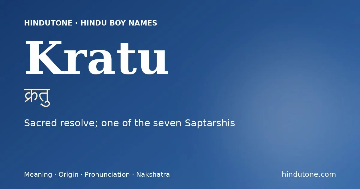 Kratu — Hindu Boy Names with K
