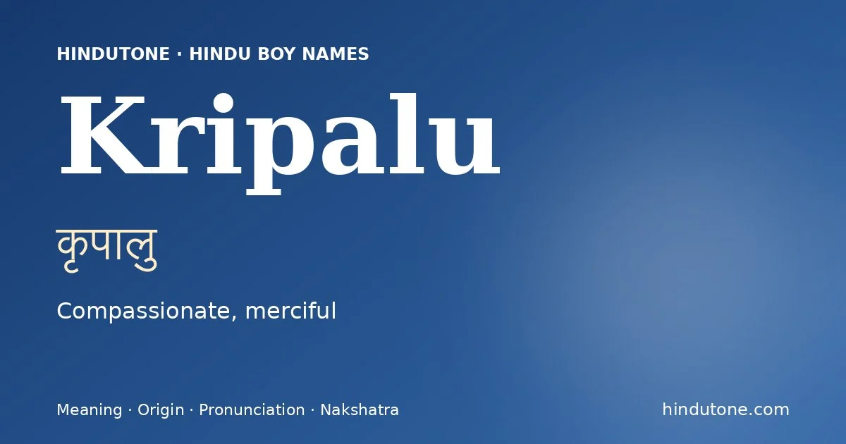 Kripalu — Hindu Boy Names with K