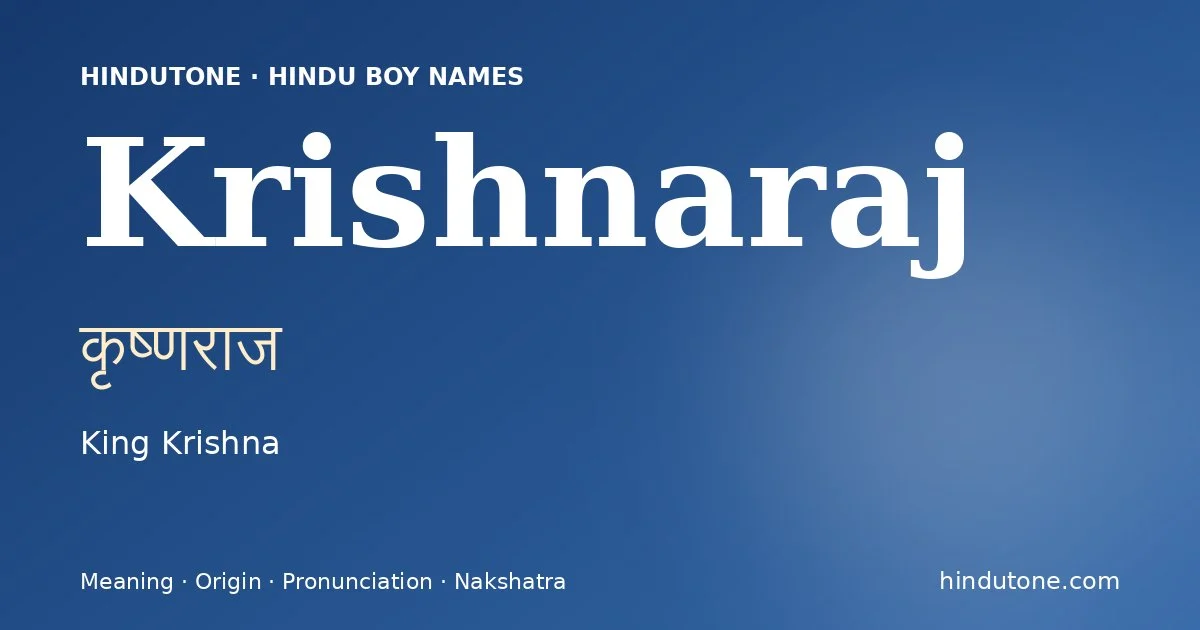Krishnaraj — Hindu Boy Names with K
