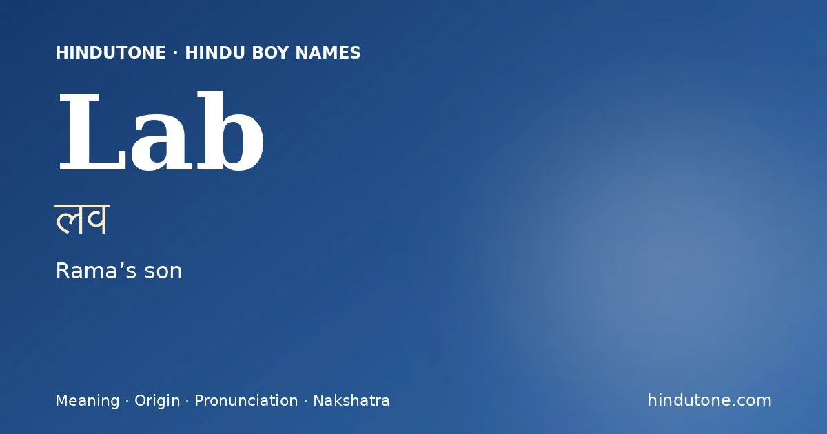 Lab — Hindu Boy Names with L