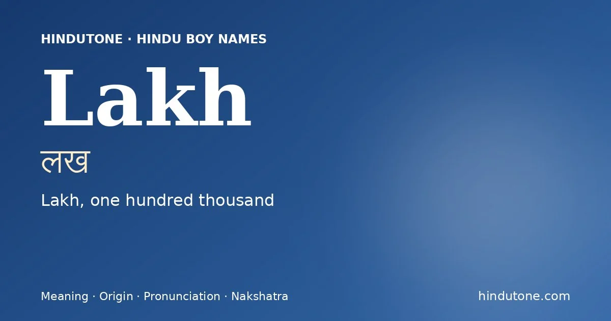 Lakh — Hindu Boy Names with L