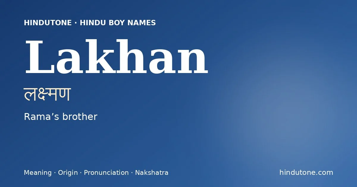 Lakhan — Hindu Boy Names with L